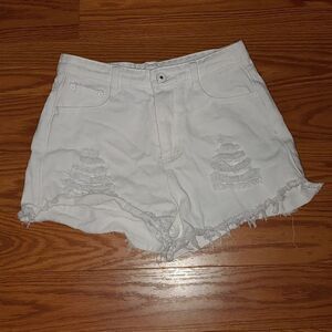 Shein Distressed white  jean shorts Sz M NWOT